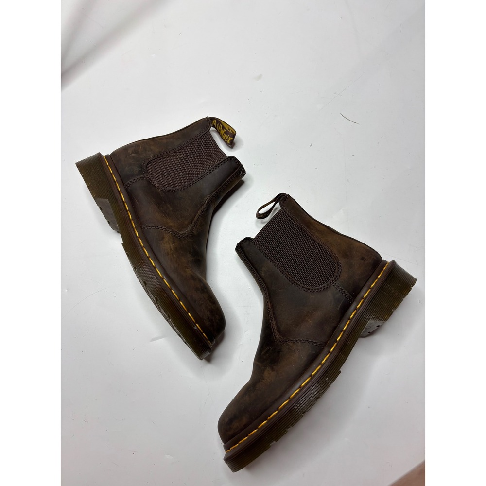 Dr. Martens YS Gaucho Crazy Horse Leather Chelsea Boots Brown US Women 6